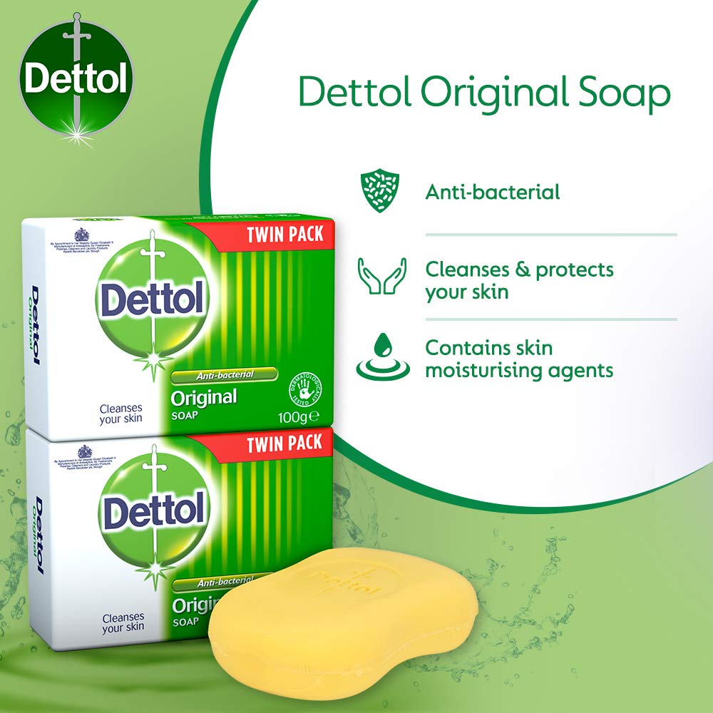 Dettol original soap fragrance steam in bathroom setup
