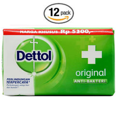Dettol paquete de 12 barras original para toda la familia y piel suave.