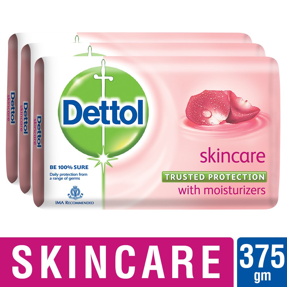 Dettol Soap Value Pack packaging shot highlighting convenient three piece skincare set