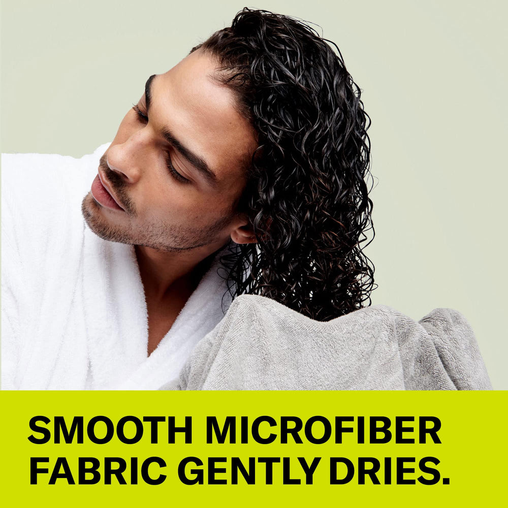 DevaCurl towel in action showing quick water absorption