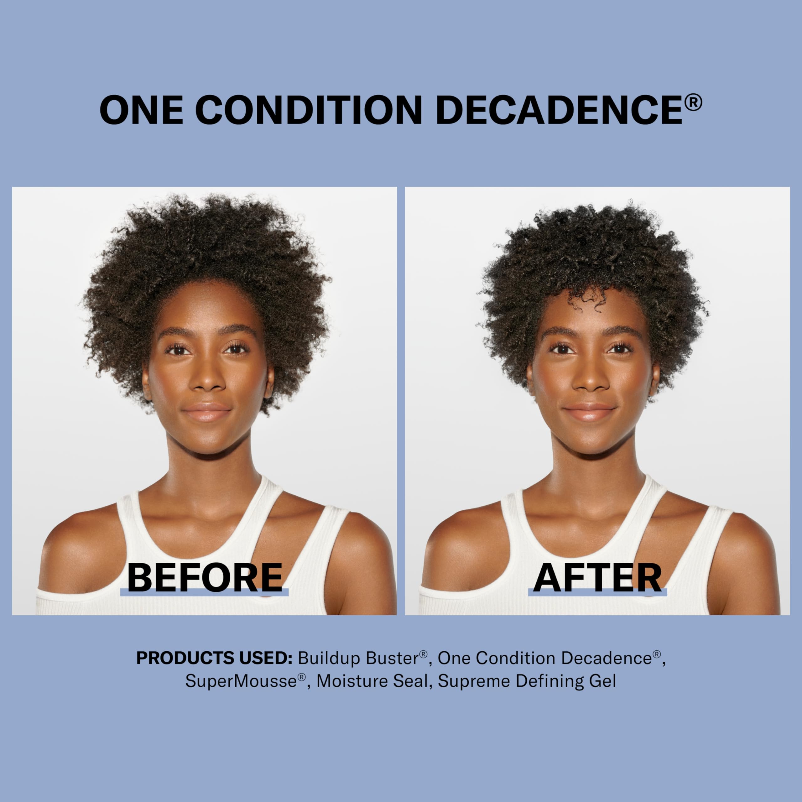 Frizz-free look after using DevaCurl Decadence Green Oasis conditioner.