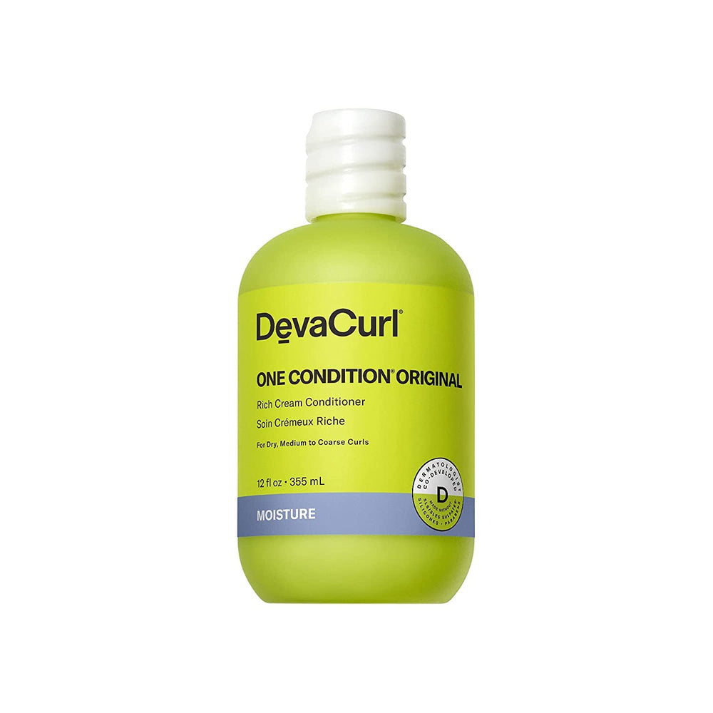 DevaCurl One Condition Original Rich Cream bottle with lemongrass scent for hydrated curls