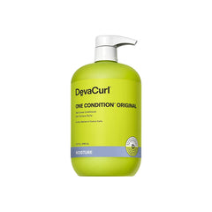 DevaCurl One Condition bottle with lemongrass scent for hydrated, defined curls.