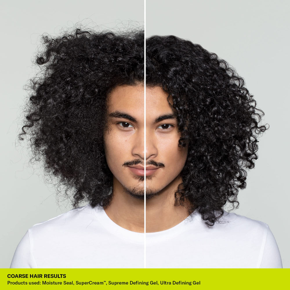 DevaCurl SuperCream Warm Coconut curls defined with smooth, bouncy shape