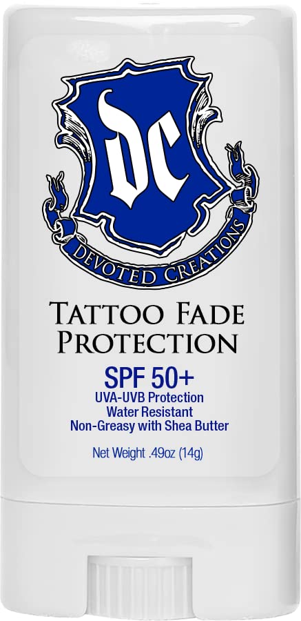 Devoted Creations Barra proteccion de tatuajes SPF50 resistente al agua para actividades al aire libre