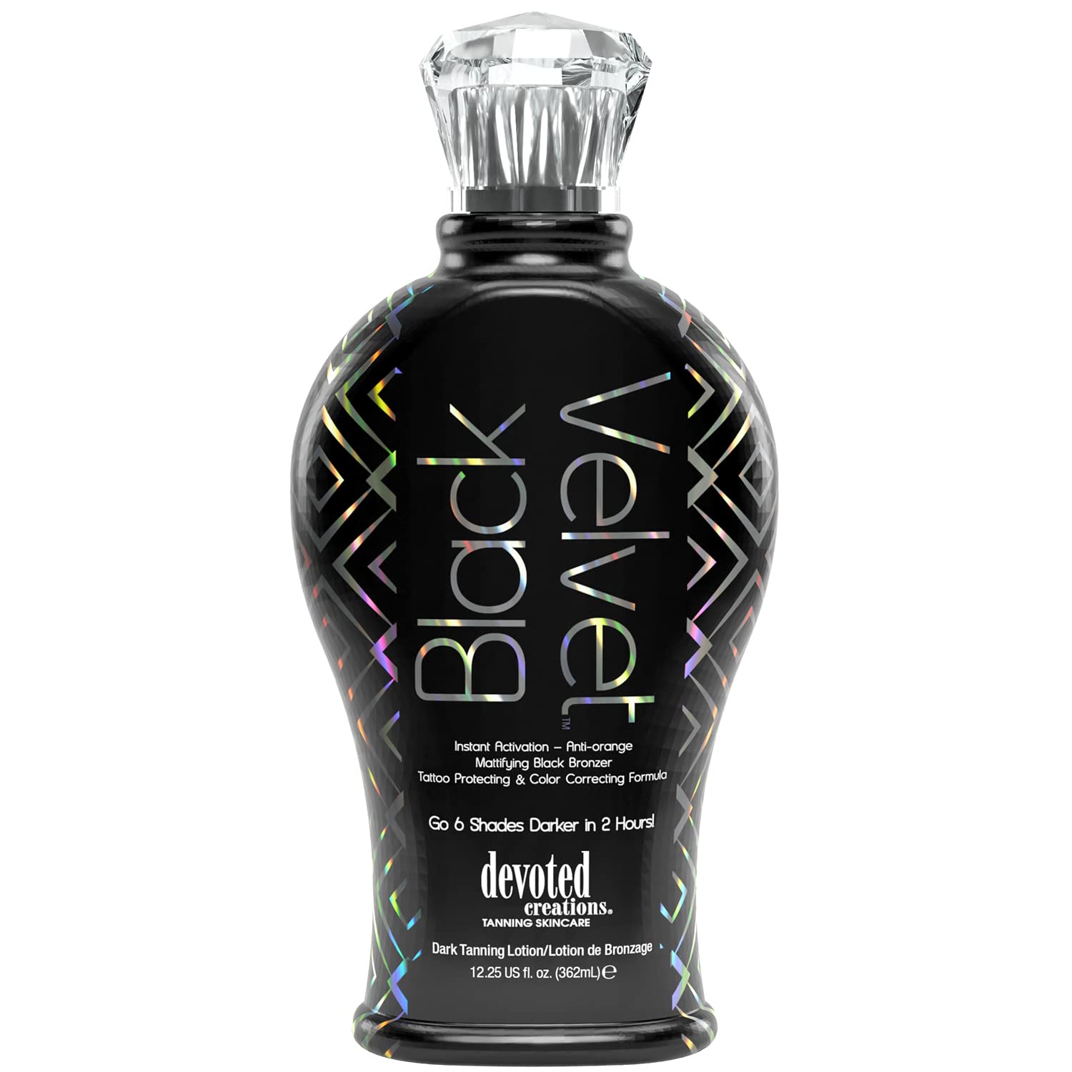 Devoted Creations Black Velvet bottle with instant color and glow
