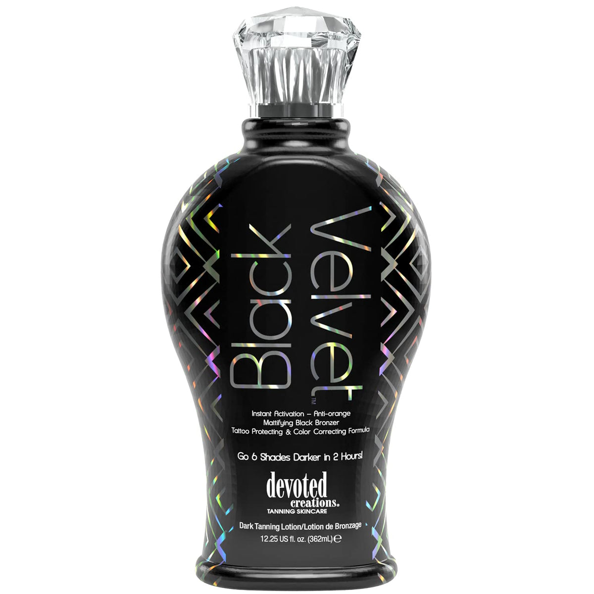 Devoted Creations Black Velvet bottle with instant color and glow