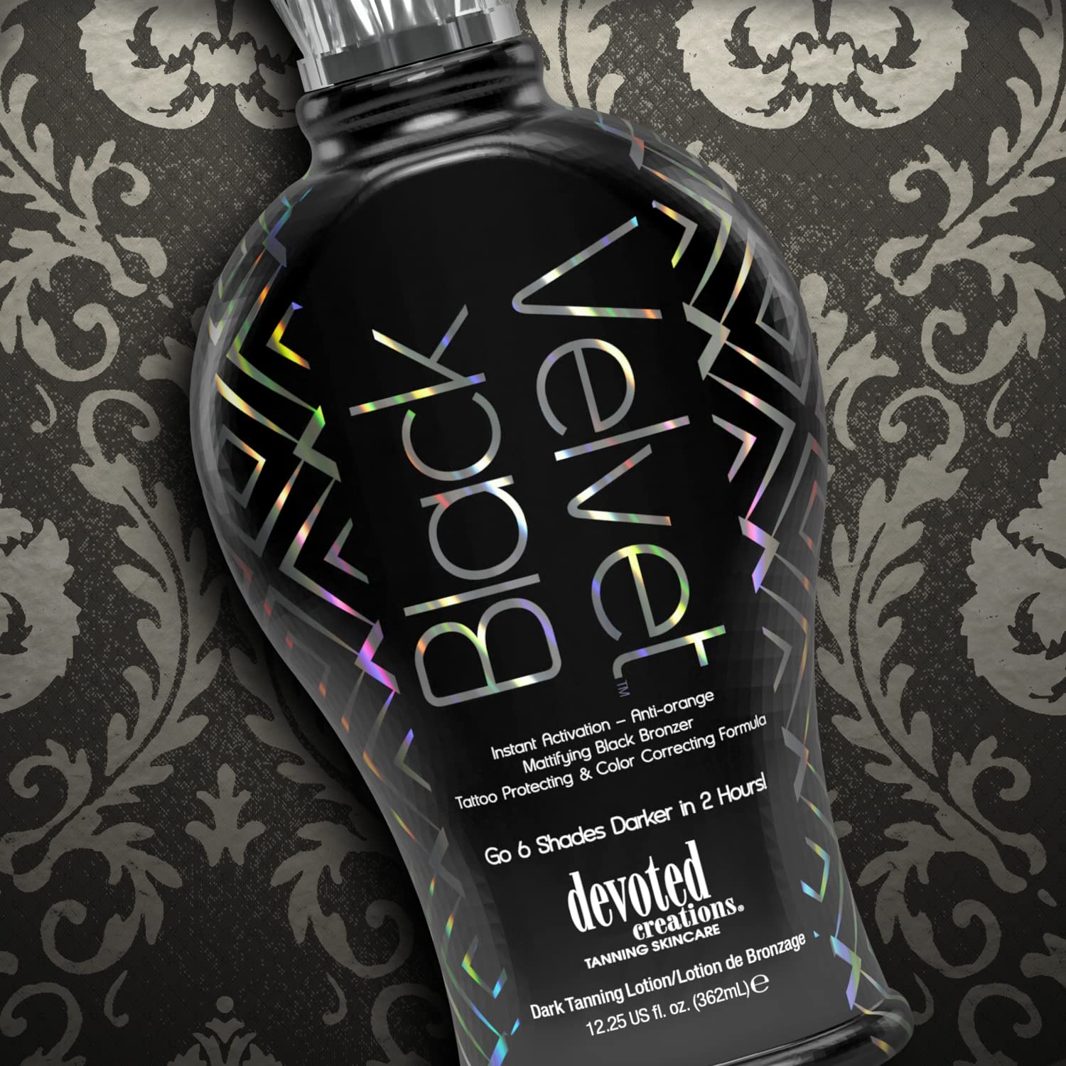 Orchid Noir fragrance accentuates the Black Velvet tanning experience