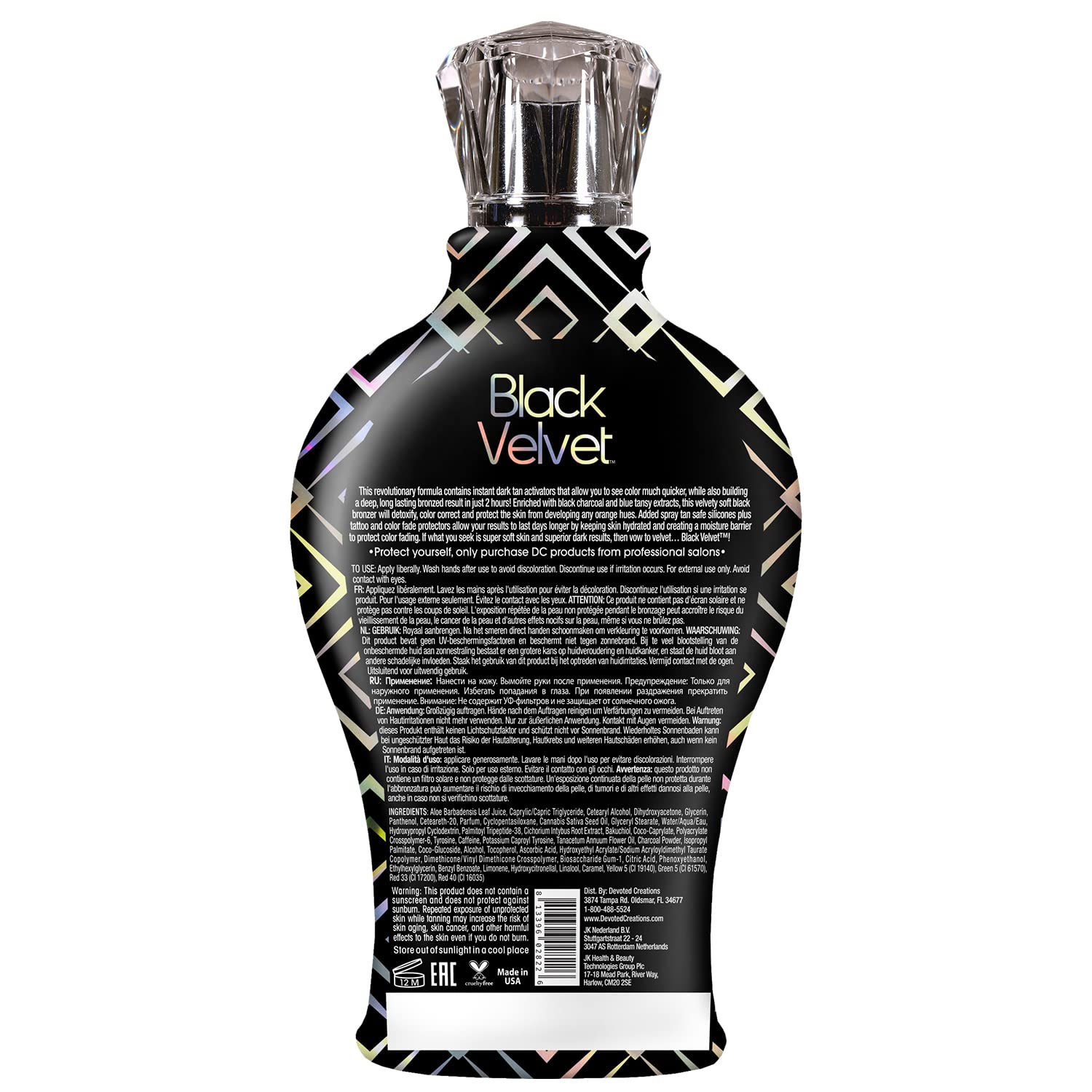 Black Velvet spray tan bottle ready for even coverage