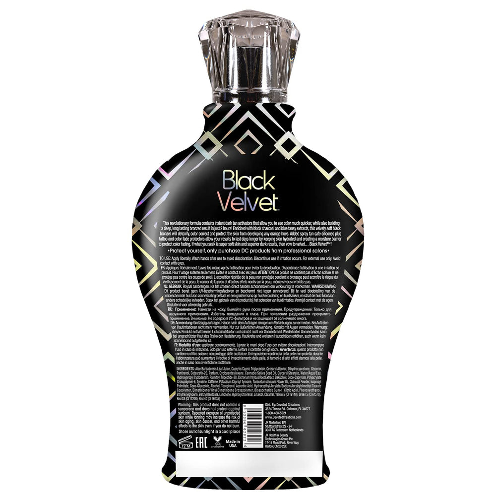 Black Velvet spray tan bottle ready for even coverage