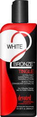 Devoted Creations White 2 Bronze, botella vertiendo, bronceado ultrarrápido con hormigueo.