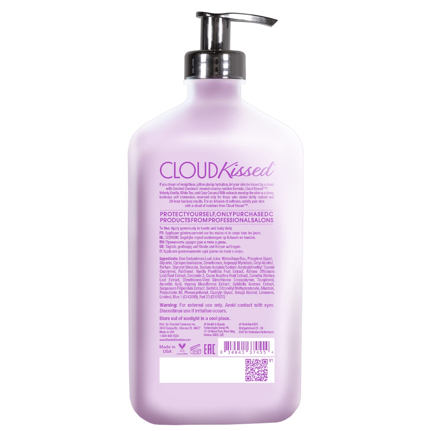 Devoted Creations Cloud Kissed, textura crema suave para hidratación diaria