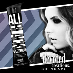 Devoted Creations All Black Everything, jugo de coco base, hidratación para piel revitalizada.