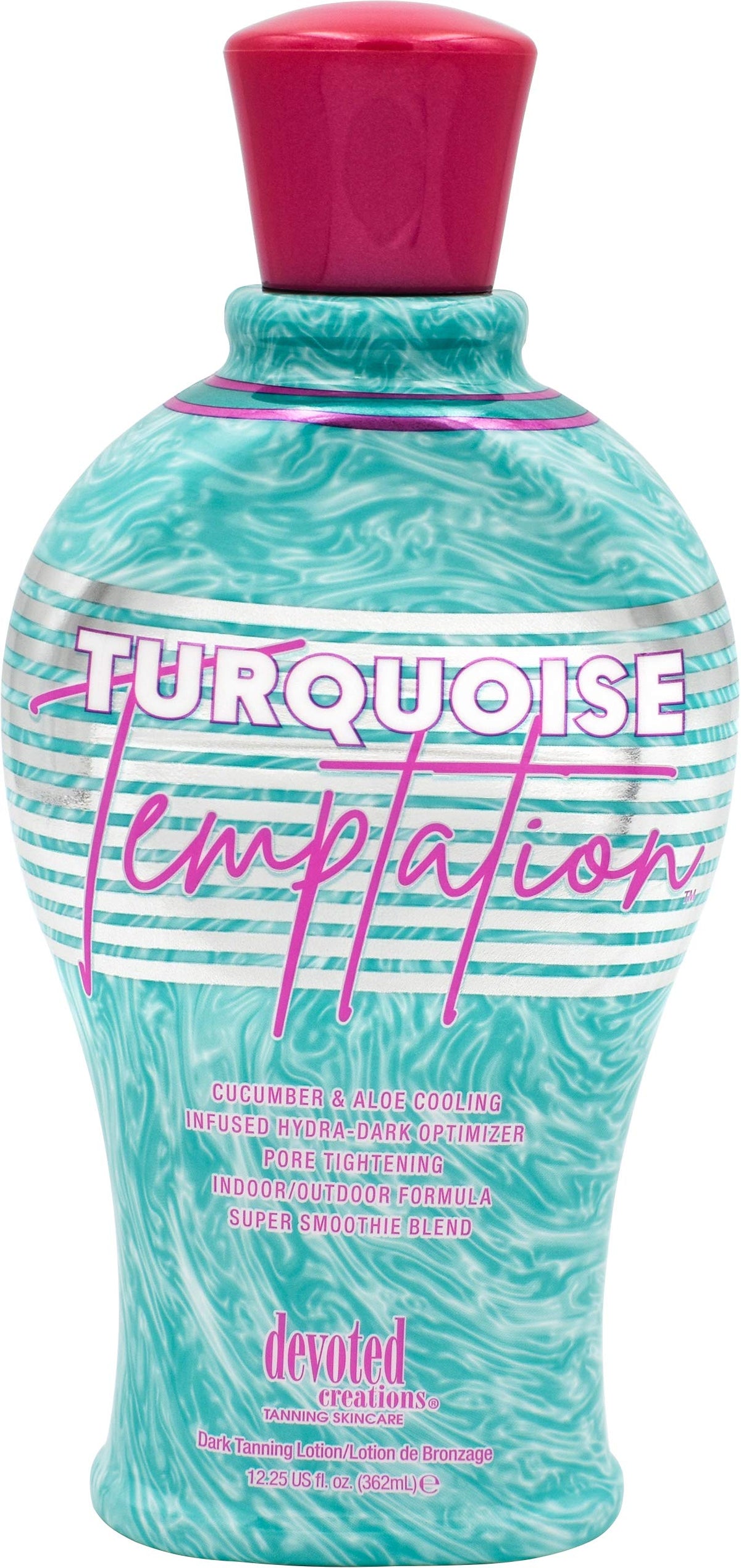 Devoted Creations Tentación Turquesa loción bronceado interior-exterior para tono uniforme.