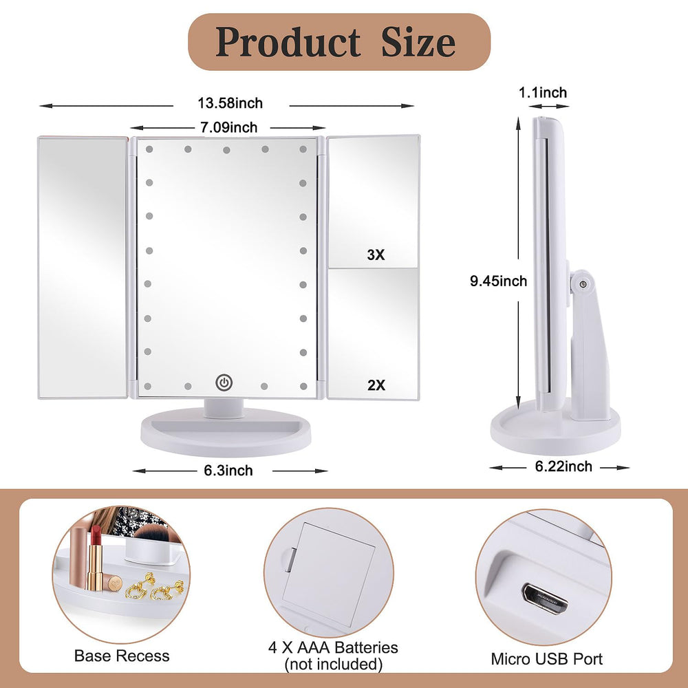 Deweisn provides USB power or battery option for makeup on the go