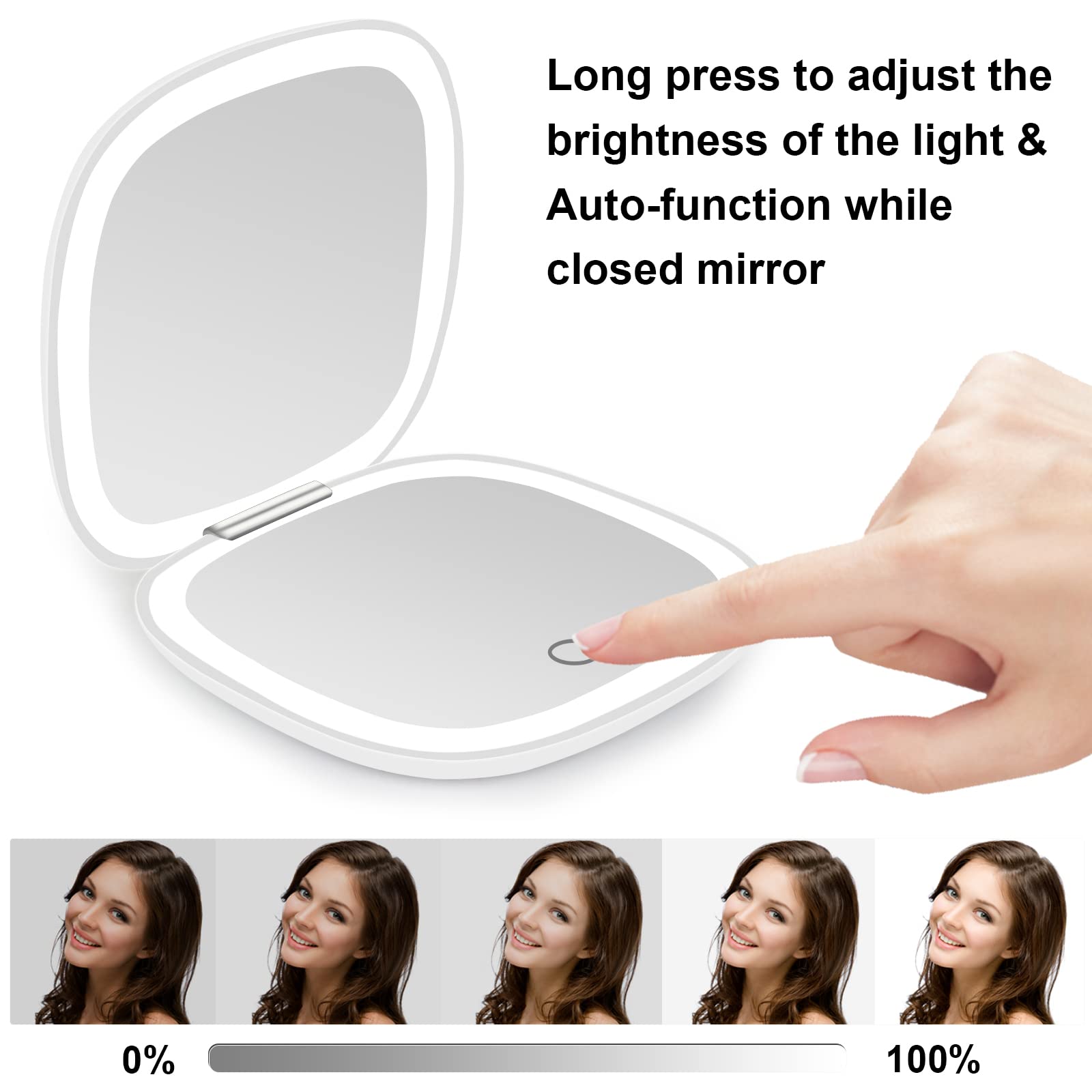 Deweisn pocket-sized travel mirror fits handbags and pockets.