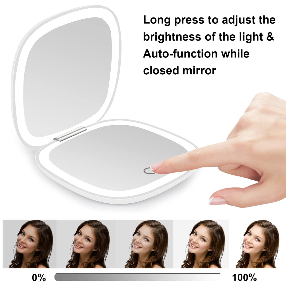 Deweisn pocket-sized travel mirror fits handbags and pockets.
