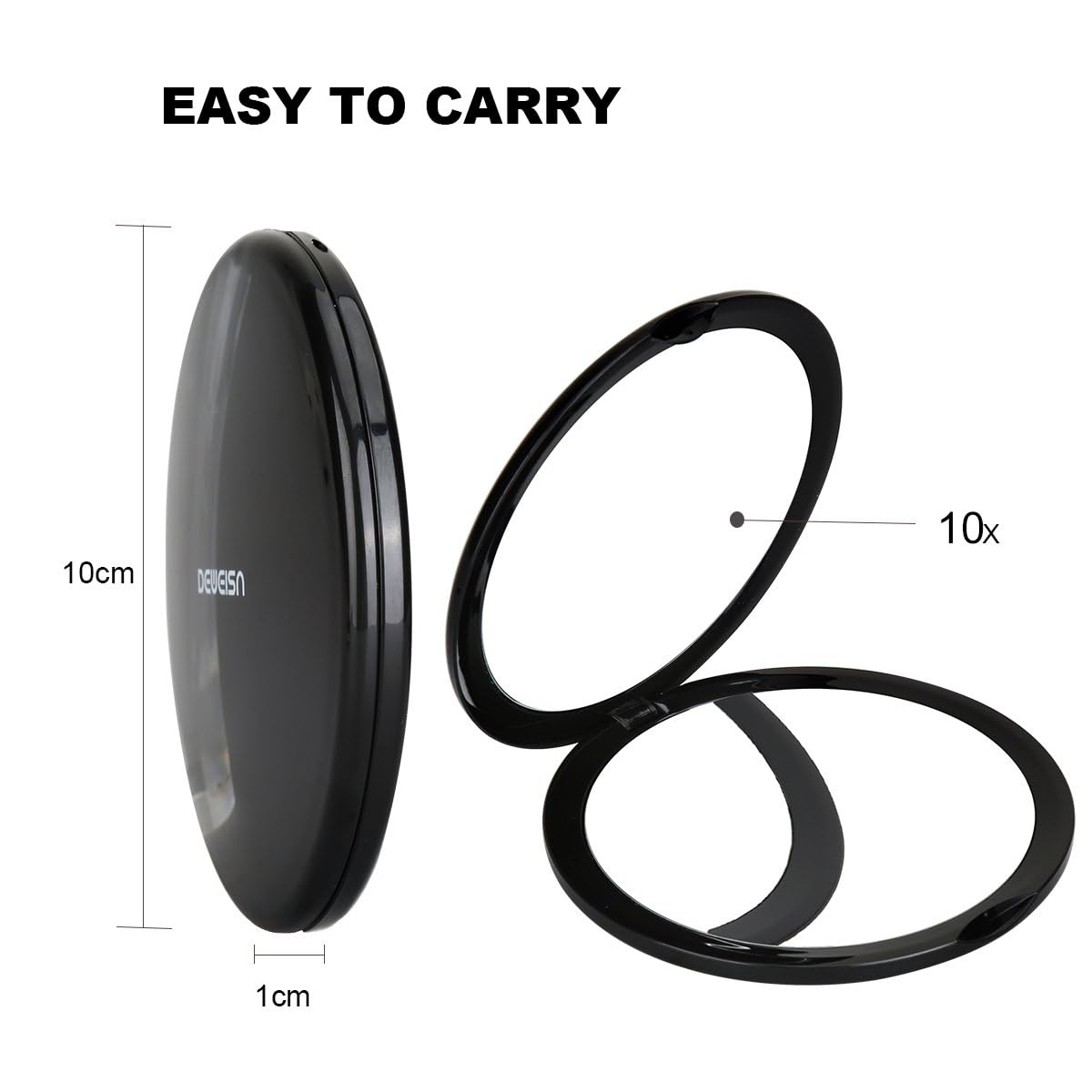 Deweisn pocket travel mirror compact fits purse for quick touchups.