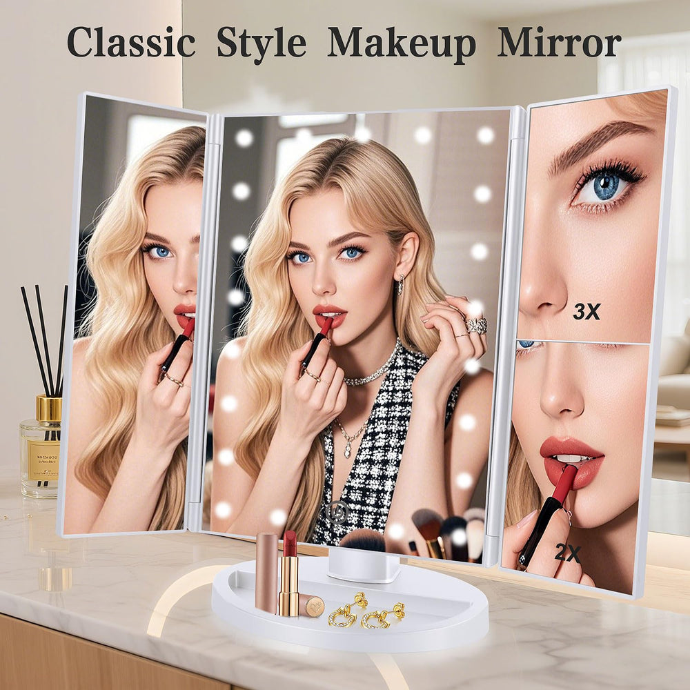 Deweisn vanity mirror lit by touch sensor for adjustable brightness