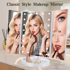 Deweisn vanity mirror lit by touch sensor for adjustable brightness