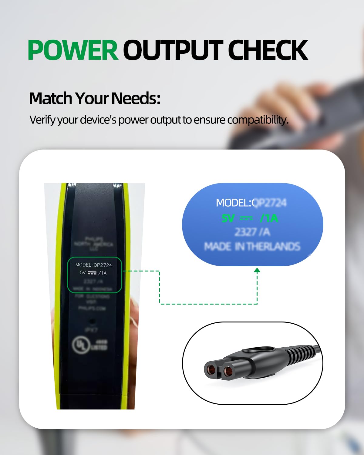 Dexpt Philips OneBlade 360 charger supports QP4631 for cordless grooming