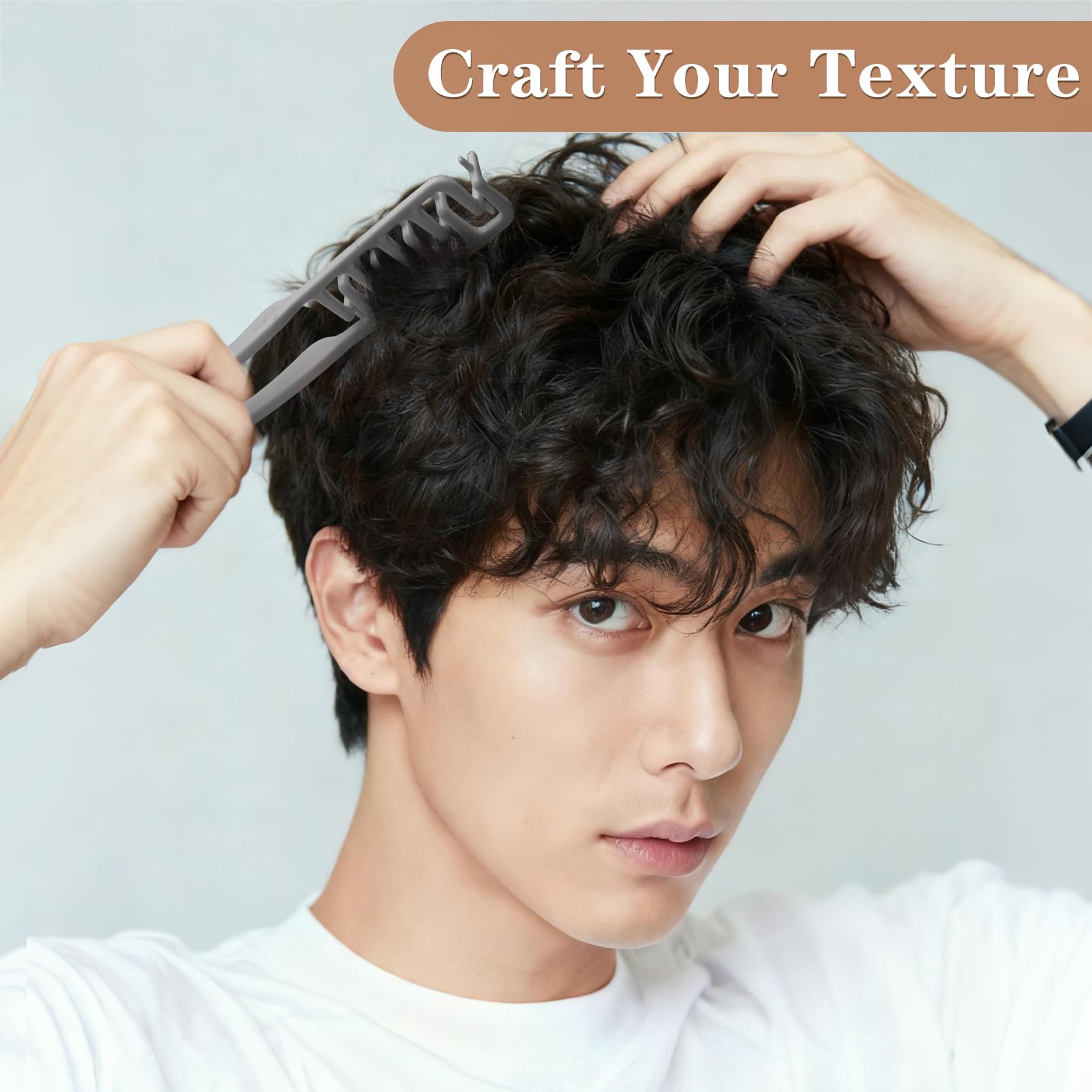 Dexspoeny ABS-plastic grip provides confident control during styling.