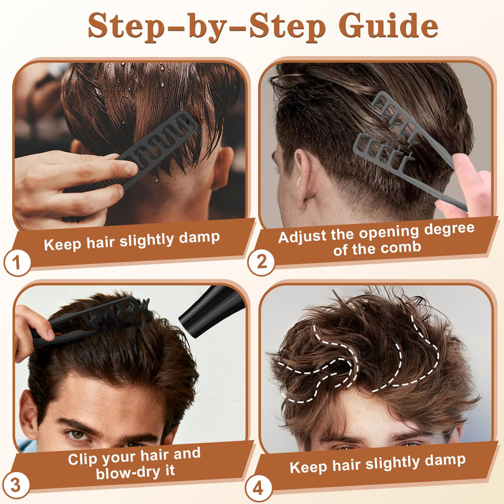 Dexspoeny texture comb detail grips hair for even texture.