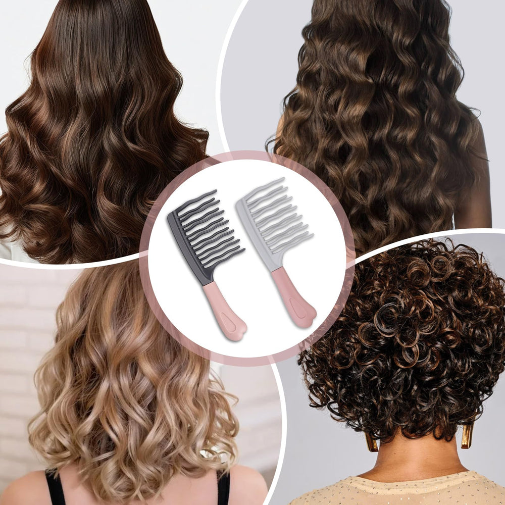 Dexspoeny two piece wide tooth comb kit for curls.