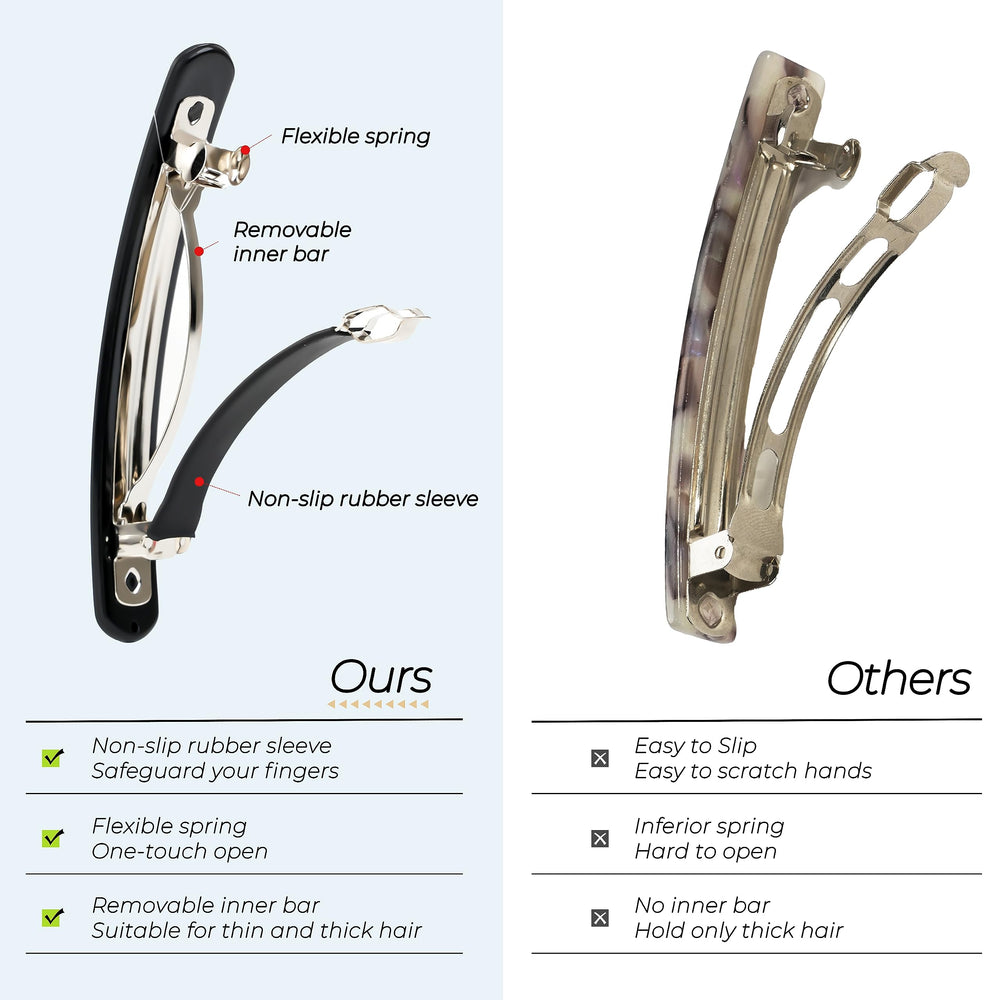 Barreta francesa DF DUALFERV beige para looks suaves y seguros.