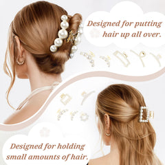 DF DUALFERV prendedor de pelo con perlas grandes, ideal para peinados firmes.