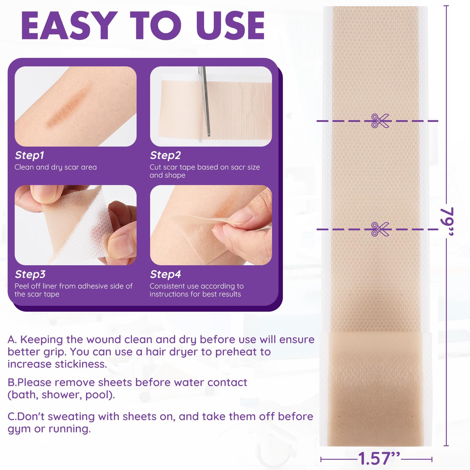 DFK scar sheets conform to curved scar for even coverage
