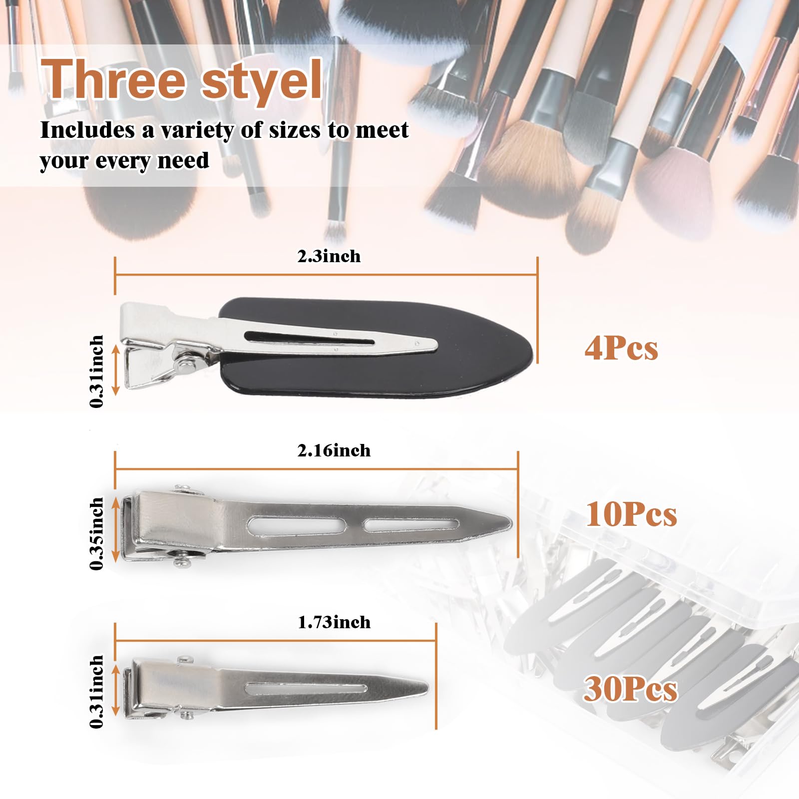 Dgeclr versatile clips aid styling, straightening, curling and hair sectioning.