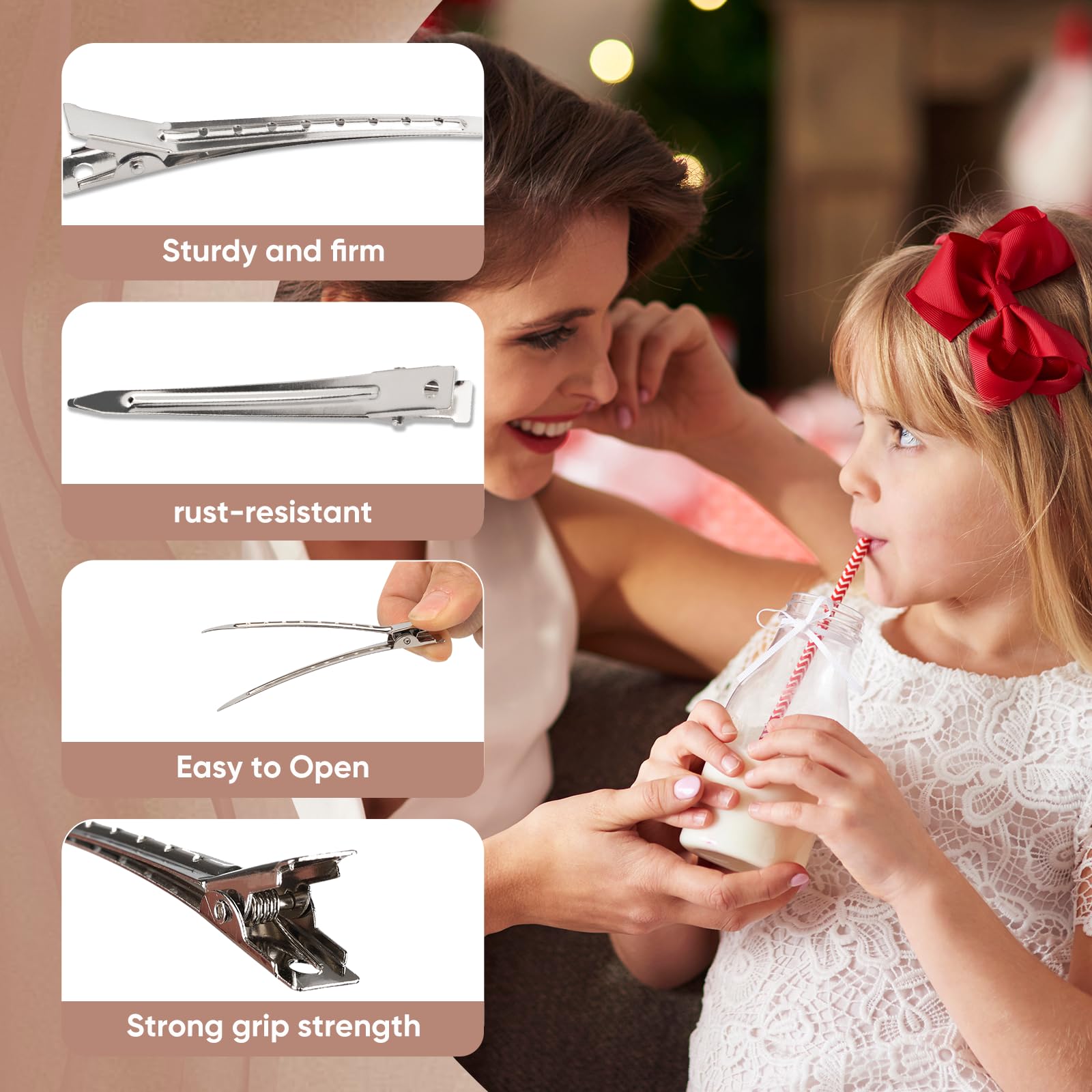 Pinzas metálicas Dgeclr para salón o casa, agarre firme en todo tipo de cabello.