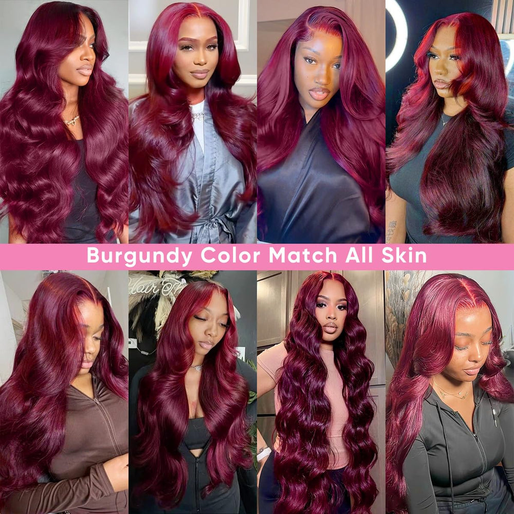 DGVATF Burgundy wig ideal for daily wear and special occasions.