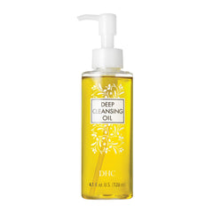 DHC Deep Cleansing Oil Medium bottle pour for makeup removal