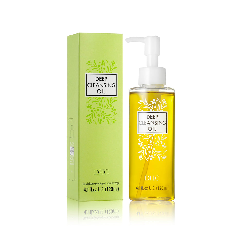 DHC Deep Cleansing Oil Medium hands applying on dry skin