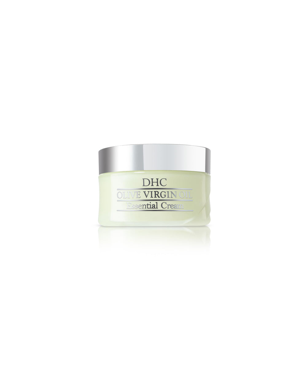 DHC Olive Virgin Oil Essential Cream bottle for deep hydration.