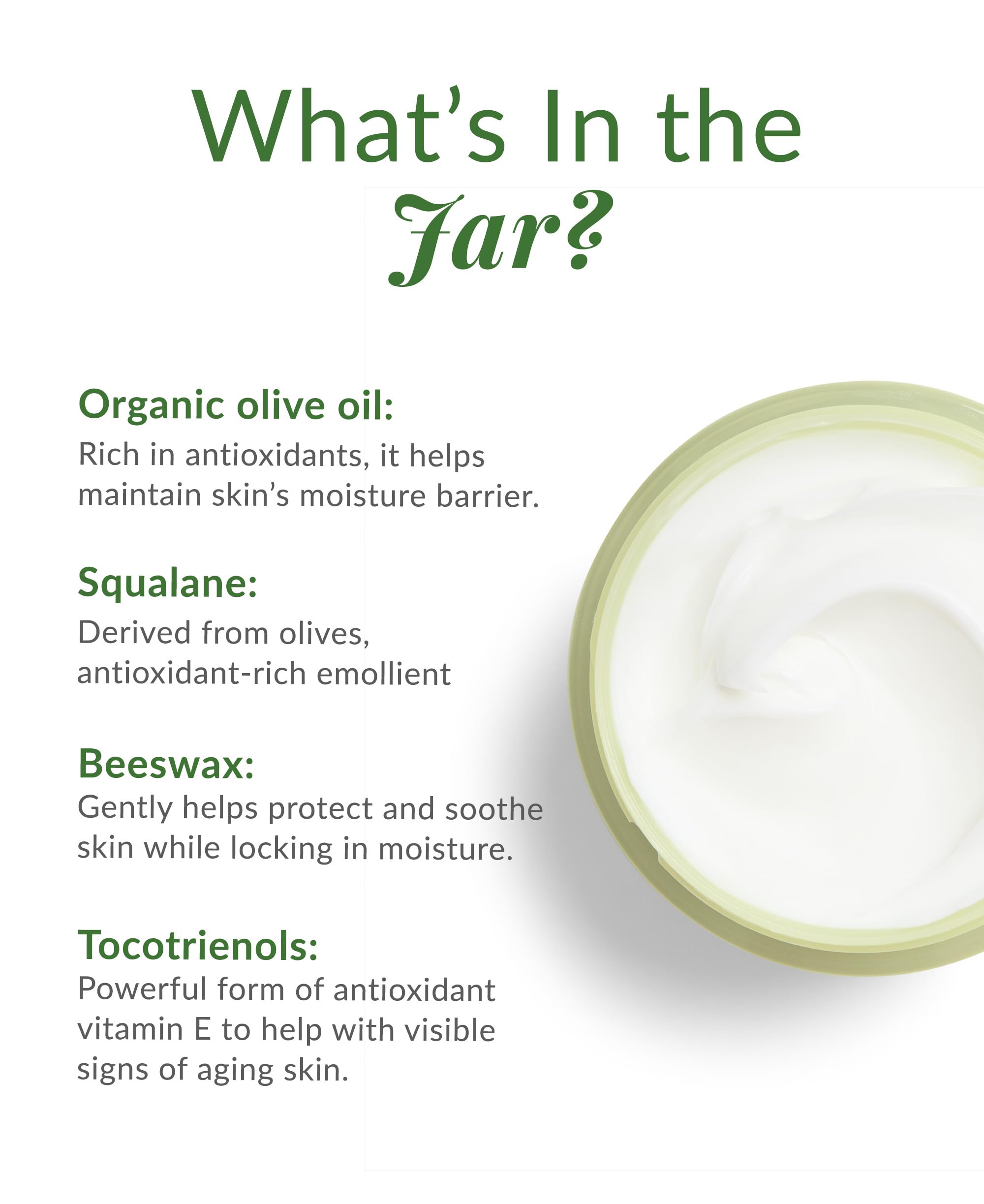 Texture swatch of DHC Olive Virgin Oil Essential Cream reveals smooth absorption.