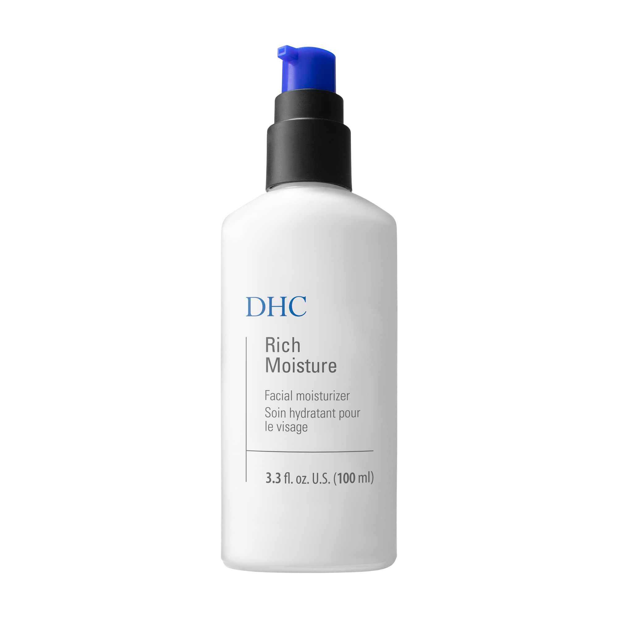 DHC Rich Moisture bottle front with lightweight, fragrance-free hydration