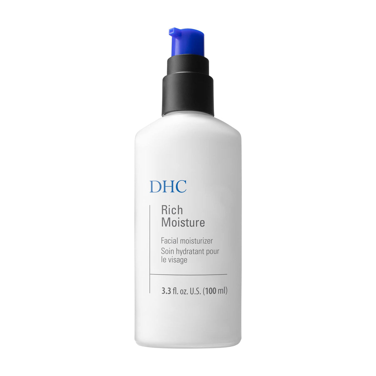 DHC Rich Moisture bottle front with lightweight, fragrance-free hydration