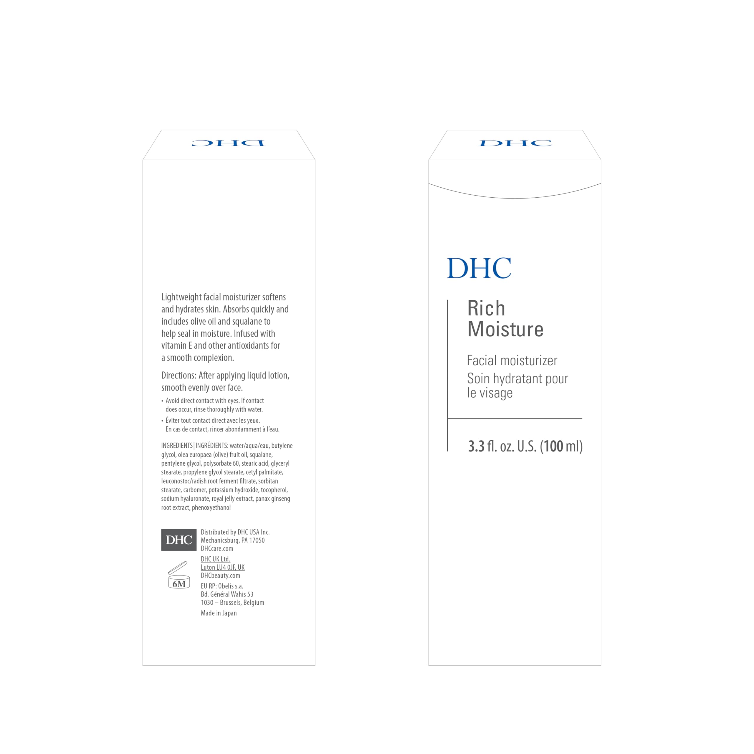DHC Rich Moisture olive oil ingredient delivers nourishing hydration