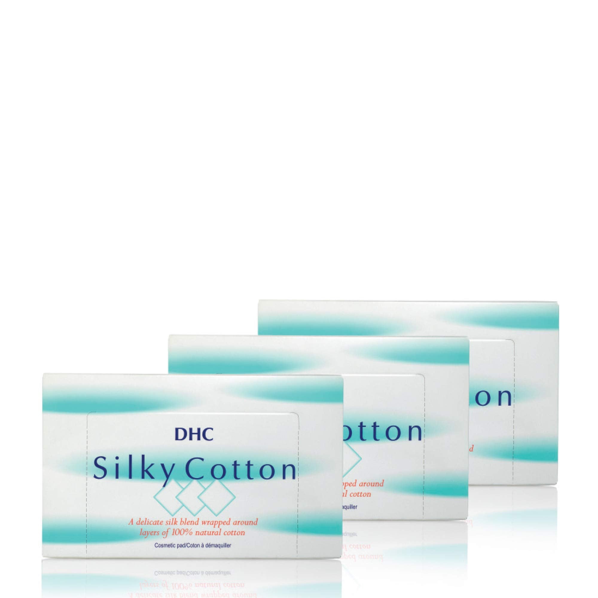 DHC Silky Cotton 3-pack packaging showing soft texture for gentle skincare