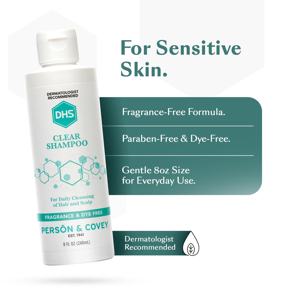 DHS Clear Shampoo, uso en ducha para una limpieza suave y eficiente.