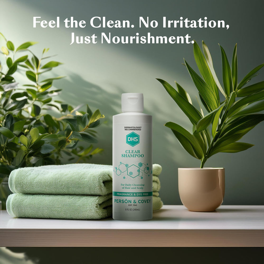 DHS Clear Shampoo, efecto de limpieza profunda sin residuos irritantes.