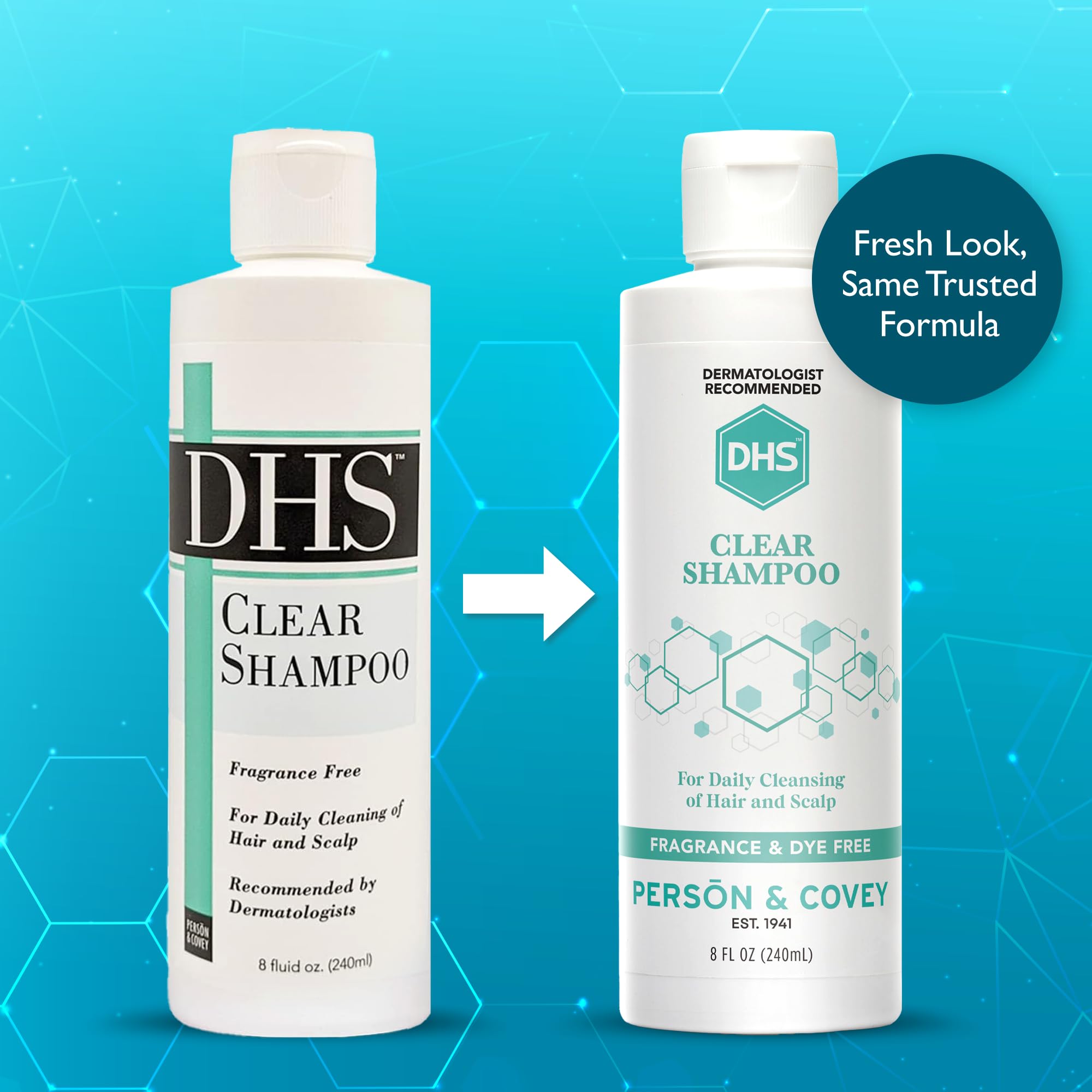 DHS Clear Shampoo, espuma cremosa para una limpieza delicada.