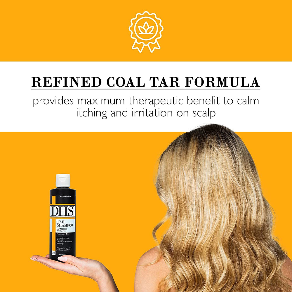 DHS coal tar shampoo after-use hair appears smooth and manageable