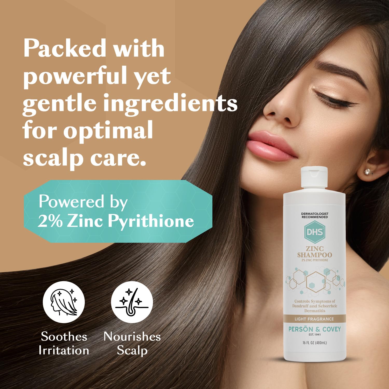 DHS Zinc Shampoo, aplicación fácil con las yemas de los dedos para lavado cómodo