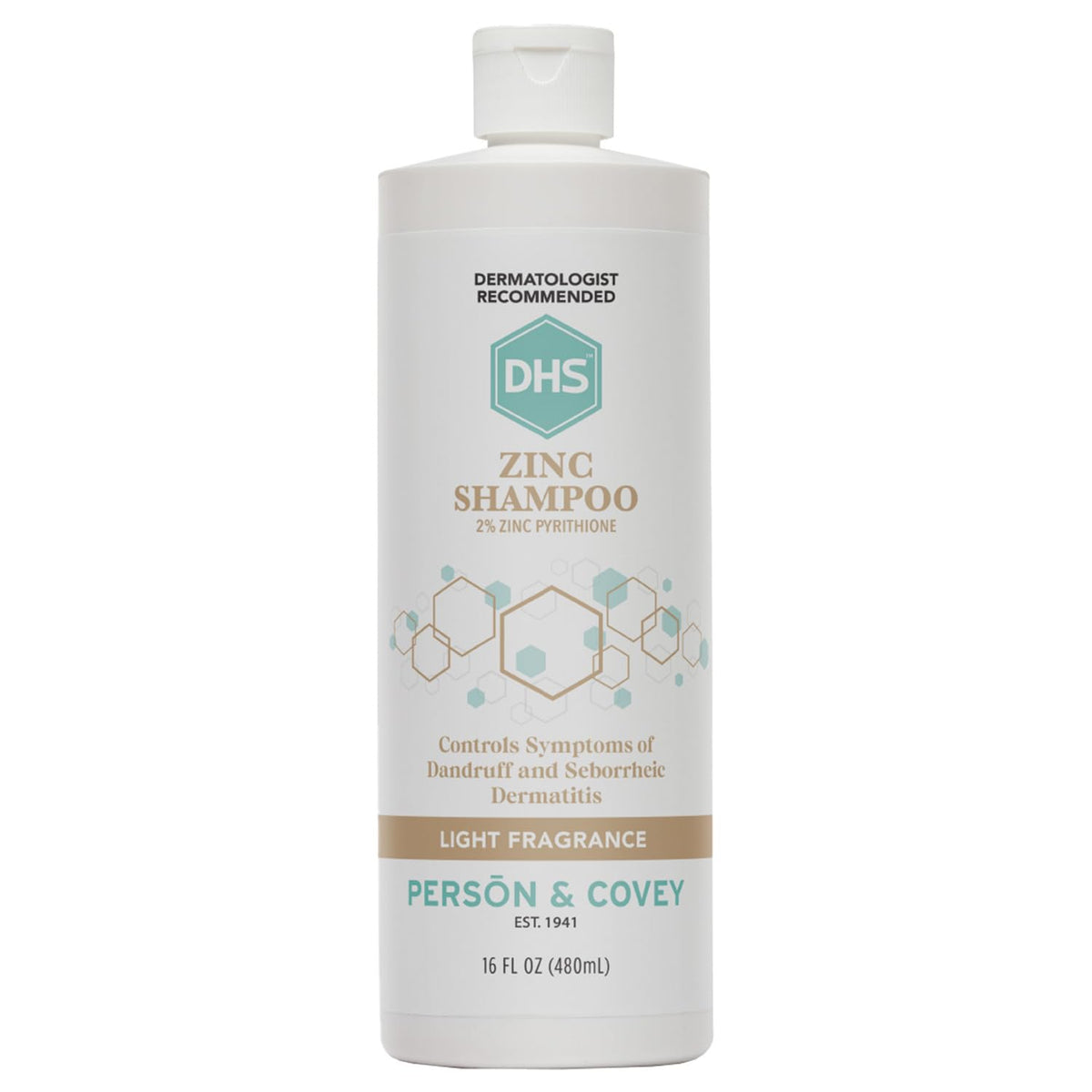 DHS Zinc Shampoo, botella de 16 onzas para control de la caspa y cuidado del cuero cabelludo