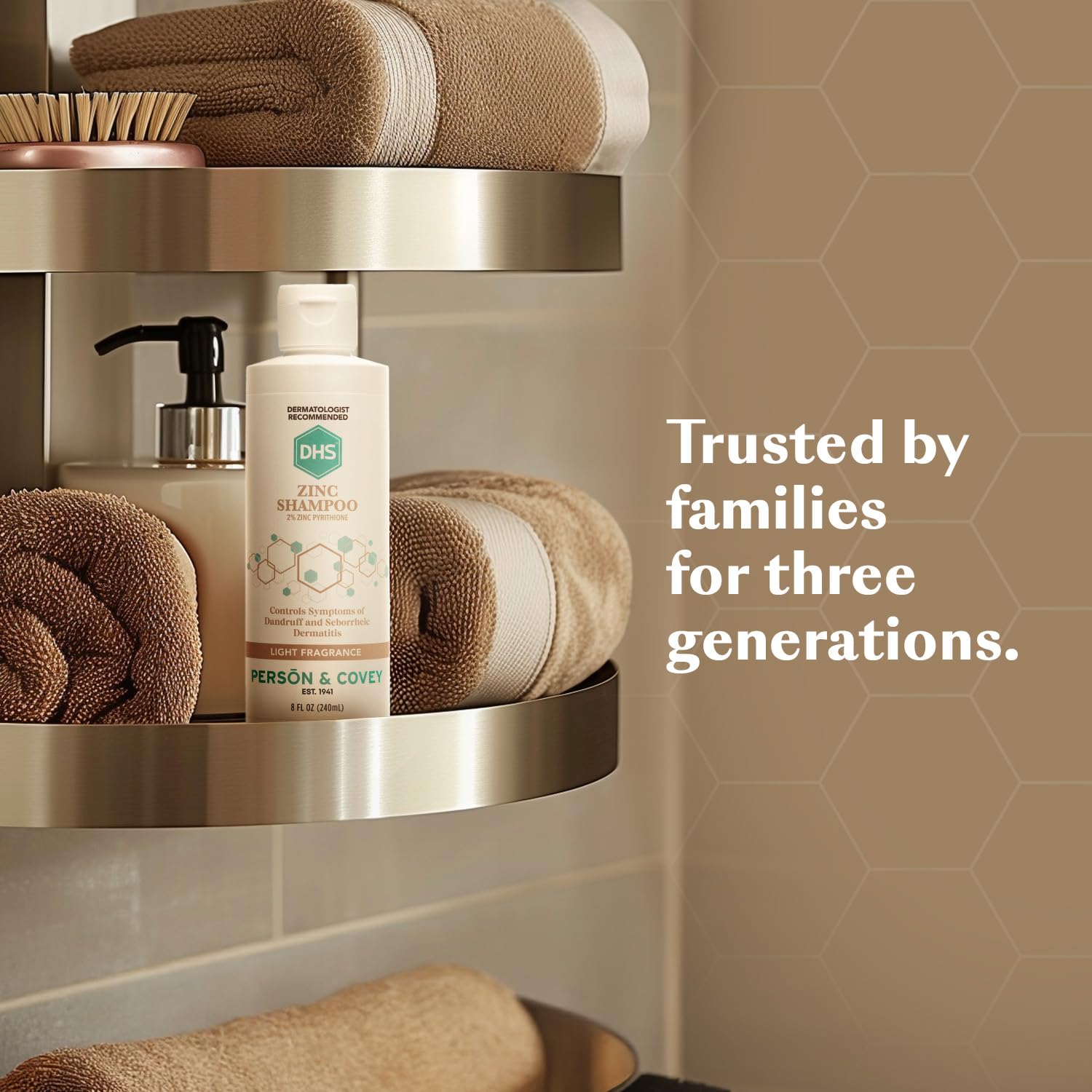Etiqueta de ingredientes de DHS Zinc Shampoo para uso informado.
