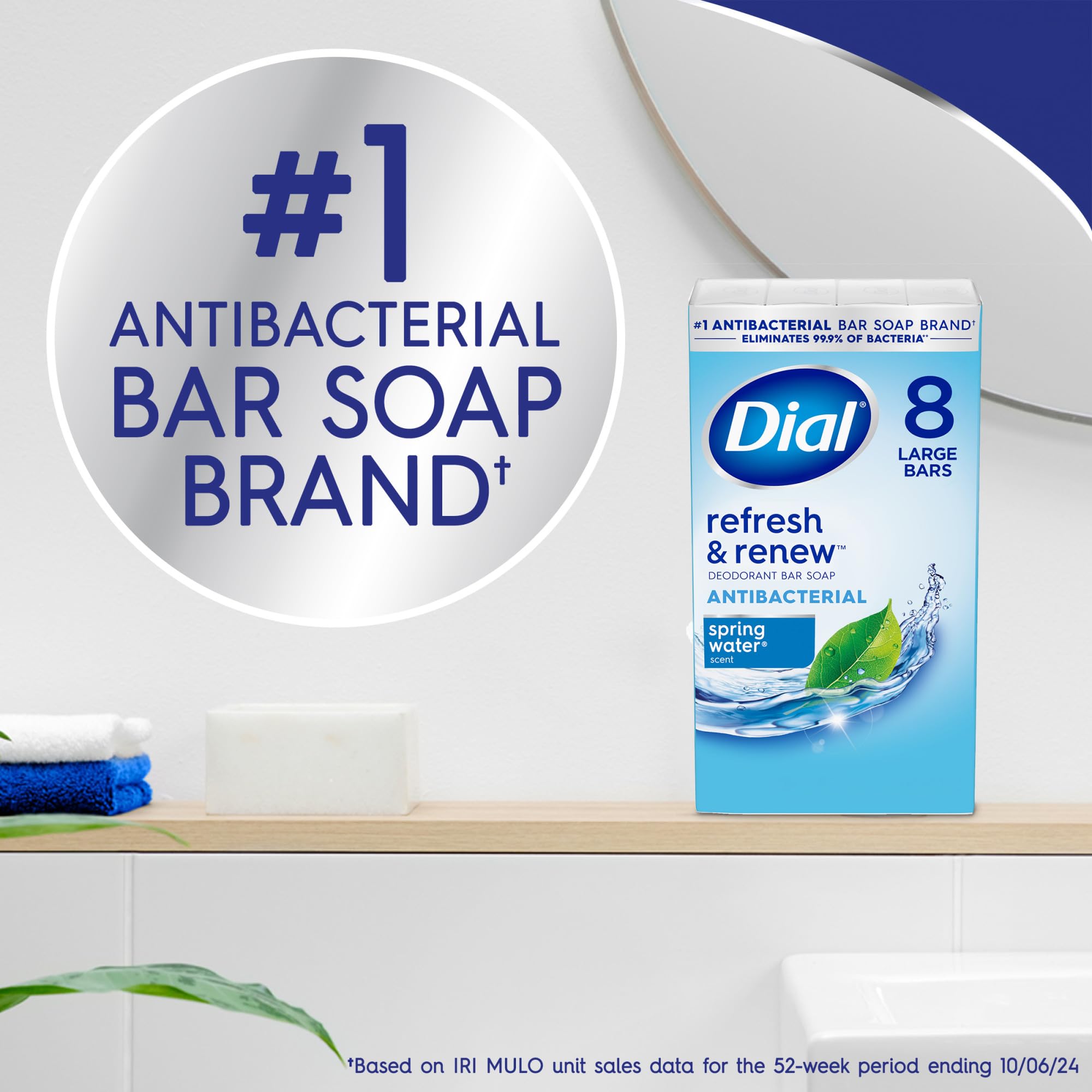 Dial Spring Water bar soap foaming action for refreshed hands